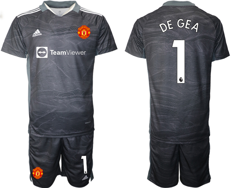 Men 2021-2022 Club Manchester United black goalkeeper #1 Soccer Jersey->customized soccer jersey->Custom Jersey